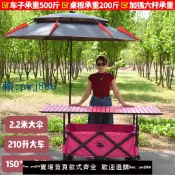 最佳優品 【可打統編 超低價】超大號露營車擺攤可升降桌子便折疊夜市小吃車手拉車大容量地攤車