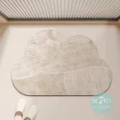 客製地墊+白底 侘寂風浴室地墊 軟矽藻土地墊 吸水地墊 速乾 止滑墊 門口地墊 腳踏墊 抑菌防發霉 珪藻土地墊 廁所地墊