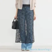 earth music&ecology 透明感花卉蕾絲設計長裙(01000103500)