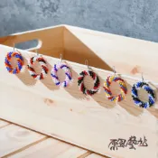 【原風藝站】單圈水晶串珠耳環｜族服飾品｜原住民 族服 台灣印象 豐年祭