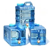 窩G 家用車載儲水空桶（豎款20L方桶+備用蓋+備用龍頭）PC帶龍頭飲水桶 露營戶外純淨水裝水桶