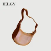 IELGY 時尚休閒黑色單肩斜挎百搭餃子包