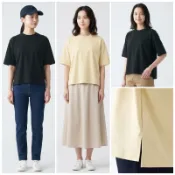 無印良品 MUJI 女棉混涼感寬版短袖T恤 原價590元