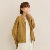 【a la sha】條紋拼接棒球外套