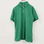 【DOKODEMO】LACOSTE短袖 polo 衫，刺繡標誌，綠色，S 碼，古著。