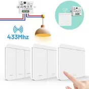 【可議價】加勇單控雙控遙控智慧無線開關免佈線86面板電持隨意貼電燈開關