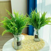 仿真花 七叉波斯草葉 波士頓蕨類植物 蕨類室內室外花 塑膠花 假花 仿真綠植 居家裝飾綠植