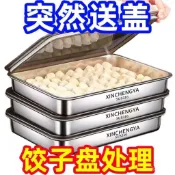 🔥臺灣夯貨+99免運✨【處理/送蓋】不銹鋼帶蓋餃子盒保鮮盤方盤多用野餐多用收納盒 OTH1 0413SP