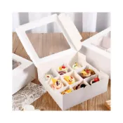 (店+)禎巧妙 蛋糕盒 2/4/6/9/12宮格包裝盒 胖馬卡龍包裝盒 甜品包裝盒 慕斯蛋塔蛋黃酥開窗分格盒 下午茶杯子蛋糕盒