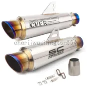 【臺灣出貨】鯊魚嘴OVER排氣摩托車排氣管適用忍者400/Z250/R6/R1/CBR/MT07/R3POPI