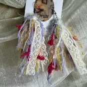 MUMU 曠野玫瑰緞帶流蘇耳勾式耳環 925銀針 HAND MADE