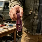 牛皮真皮鑰匙扣 汽車電動車大門腰帶掛扣 鑰匙圈 真皮掛鉤
