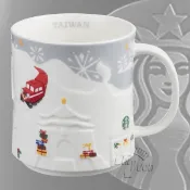 Starbucks 台灣星巴克 2016 聖誕節 銀色耶誕浮雕台灣 TAIWAN 城市杯 馬克杯 16oz 蘭嶼 日月潭