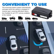 停車傳感器後倒車雷達系統帶 4 個傳感器距離檢測 LCD 顯示警告蜂鳴器