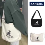 正韓現貨 Kangol 帆布包 袋鼠包 托特包 休閒 側肩包 帆布包 單肩斜挎包 學生帆布包 百搭款 韓國代購