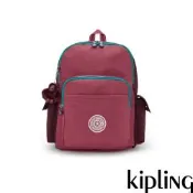Kipling (網路獨家款)紫莓撞色拼接多收納大容量後背包-HOCTOR