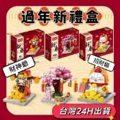 隔日到貨🌈過年積木禮盒 春節布置擺飾 居家裝飾品 親子遊戲 專注力桌遊 樂樂兄弟 兒童玩具 組裝教具 新年送禮 創意造型