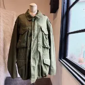 6-70s U.S M65 jacket 軍綠色寬大 公發 經典美軍外套 英國國旗