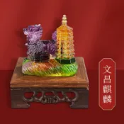 協貿國際日用品生活6館 現貨正品宋韶光2022虎年吉祥物文昌麒麟擺件玉書琉璃辦公家居擺設