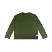 【Paul Smith】PAUL SMITH 白字LOGO後領彩色條紋設計純棉長袖T恤(男款/卡其綠)