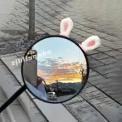 熱銷兔耳朵電動車後視鏡裝飾貓耳朵小配件摩托車三輪電瓶車公仔可愛ZCAUY【宜家良品百貨】