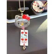 HelloKitty 貓咪風鈴 日式玻璃鈴鐺 迷你車用吊飾 房間宿舍裝飾 禮物