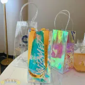 客製化 鐳射袋 定製PVC 紅酒冰袋 加厚 葡萄酒塑料鐳射幻彩包裝袋 禮品透明手提袋