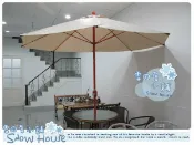 戶外休閒手搖傘 7尺 9尺 玻纖傘 比木傘耐用 米白 雪之屋