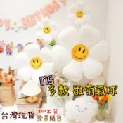 台灣現貨 多款 微笑花 鋁箔氣球 (統編訂單備註) 雛菊氣球 拍照道具 生日派對 五瓣花 氣球佈置 求婚告白 氣球拱門