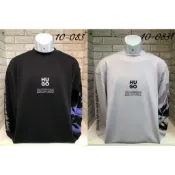 高雄凡賽斯歐洲精品 HUGO BOSS BOSS 胸前字體 袖子花紋字體LOGO 黑色 淺紫色 大學T 長T