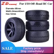 4 件 ZD Racing 85 毫米輪轂輪輞和橡膠輪胎適用於 1/10 越野 RC 汽車越野車輪胎備件配件組件