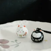 (店+)UDlab｜水琴招財貓福鈴 招財納福招財貓吊飾 水琴鈴 風鈴 鑰匙 開運 招財貓掛件 兩入組 CB-A03015