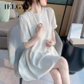 IELGY 泡泡袖洋裝寬鬆顯瘦A字短裙