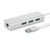 ⑧比丶usb 3.0 hubrj45千兆網卡 10/100/1000m千兆有線網卡帶3口hub