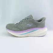 Skechers 125581WSAGE 女健走鞋 GO WALK Max Cushioning 免綁鞋帶 寬楦 綠棕