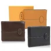 【TOD’S】TODS Di 經典橢圓飾牌 明線壓紋牛皮6卡對折短夾-3色可選(義大利手工皮革)