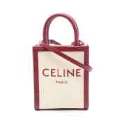 【DOKODEMO】【二手】Celine CELINE手提包 Mini Vertical Cabas 2WAY 象牙白/酒紅色帆布皮革 Vertical Cabas Mini 女士二手 B
