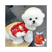(店+)【汪喵森活】4款 過年衣服 唐裝 紅色背心 紅色洋裝 過年 蝴蝶結 福袋 保暖背心 春節 寵物衣服 狗衣服 貓咪 新年