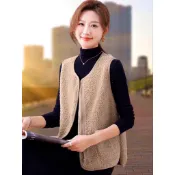 【 歐佳麗服飾 】咖啡 /卡其 /米白 🧸 可愛泰迪熊 捲毛毛 雙口袋 拉鍊 毛背心 /日常穿搭 冬季 疊穿單品