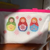 手工刺繡-俄羅斯娃娃 | 購物袋 手提袋