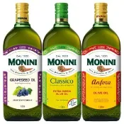 【Monini】莫尼尼特級冷壓初榨橄欖油1Lx1+純橄欖油1Lx1+葡萄籽油1Lx1(義大利市佔第一名特級初榨橄欖油)