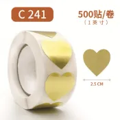 台灣🇹🇼現貨一卷500張 金色愛心封口貼感謝貼卷卷貼 網拍小禮物貼 禮物貼紙手帳素材貼 烘培包裝 月餅貼喜餅貼