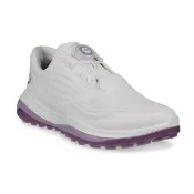 【ecco】GOLF LT1 W 健步旋鈕鞋帶防水高爾夫球鞋 女鞋(粉白色 13276301695)