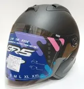 3/4罩 半罩 鼎立興 GRS GA-608 G-608 素色消光黑 雙鏡片 內墨片 全可拆內裡 R帽《相宜安全帽南崁