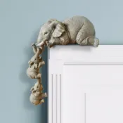 協貿國際日用品生活館 三只象樹脂園藝擺件Cute Elephant Figurines 大象懸掛小象工藝品