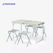 【迪卡儂】4 到 6 人摺疊式露營桌（附4 張凳子）｜Decathlon