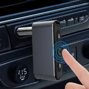 【YOLU】車載AUX藍牙FM發射接收器 車用MP3音樂播放器 免持通話 汽車音頻適配器(交換禮物)