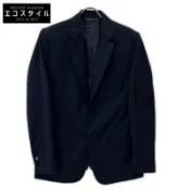 【DOKODEMO】Dior 013C217A3500 海軍藍 20SS 袖口馬鞍袋羊毛馬海毛 2B 修身夾克 48 碼 [二手]