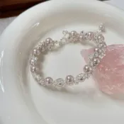 【精選配飾】鋯石曼塔玫瑰珍珠編花手鍊宮廷風優雅氣質手串精緻輕奢高級感手環 臺灣出貨