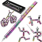 (店+)百變磁力筆學生磁鐵磁力電容解壓文具磁性創意筆芯減壓個性筆